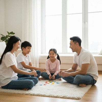 Lifestyle image of a family enjoying a dry home