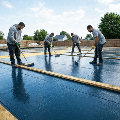 Waterproofing process in action