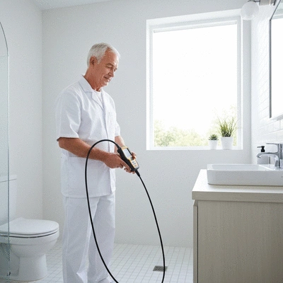 Professional conducting leak detection service